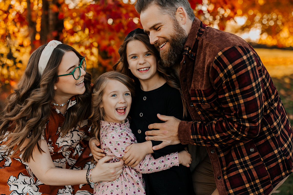 Holly and Ryan Gauper with their daughters during a family session West Michigan