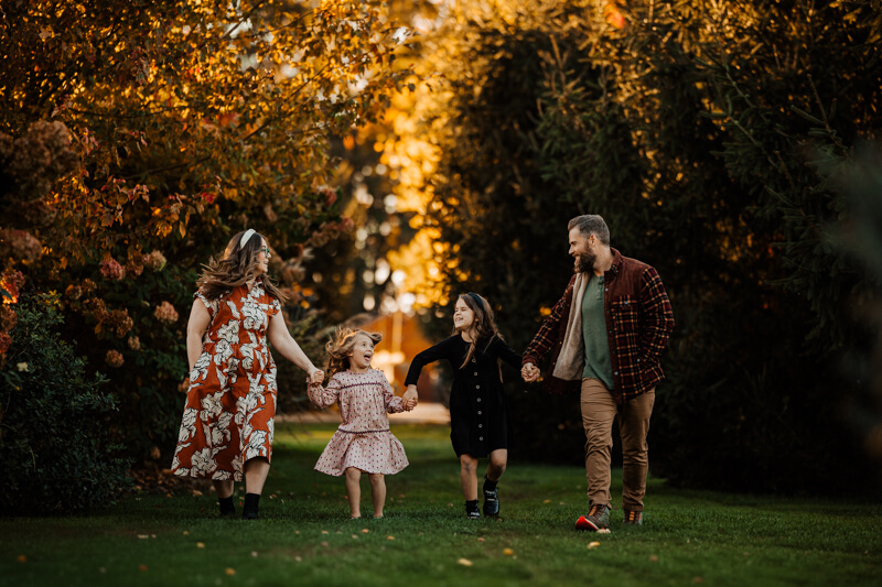The Gauper family at golden hour during a West Michigan family photography session