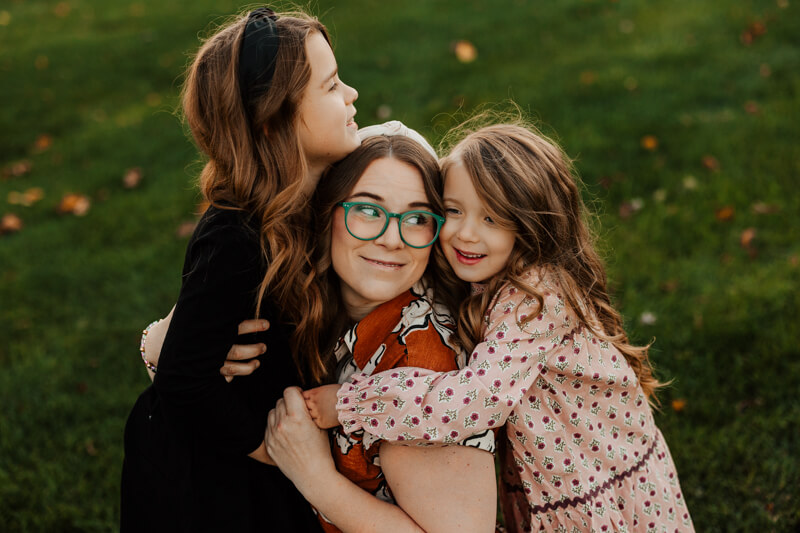 The Gauper family at golden hour during a West Michigan family photography session GAUPERfamilies